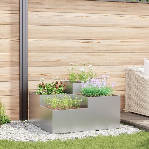 vidaXL Vrtna sadilica 80x80x48 cm Galvanizirani čelik