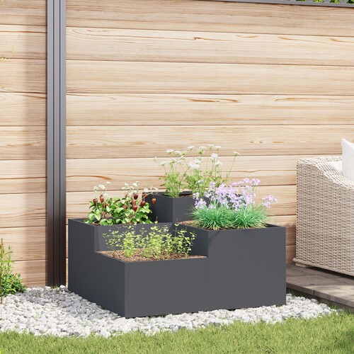 vidaXL Vrtna sadilica 100x100x48 cm Antracit čelik