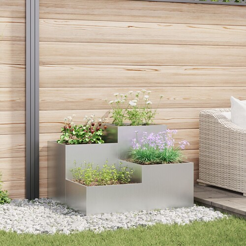 vidaXL Vrtna saksija 80x80x60 cm Galvanizirani čelik