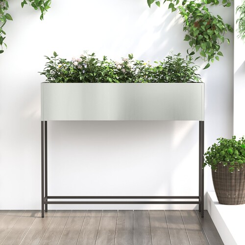 vidaXL Povišeni vrtni saksija 100x26x82 cm Galvanizirani čelik