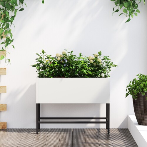 vidaXL Povišeni vrtni gredica 60x26x45 cm Bijeli čelik