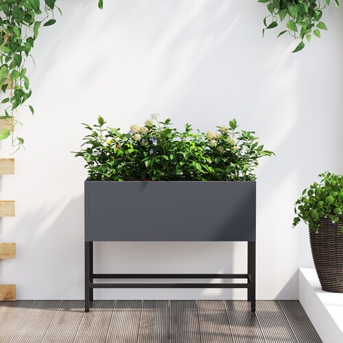 vidaXL Povišeni vrtni saksija 60x26x45 cm Antracit čelik