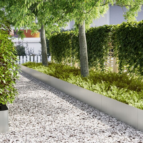 vidaXL Ograde za travnjak 10 kom 100x0,5x30 cm Galvanizirano čelik