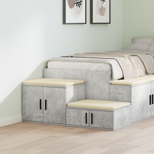 vidaXL Kabinet za pohranu Betonski Sivi 127x41x40 cm Inženjerski Drvo
