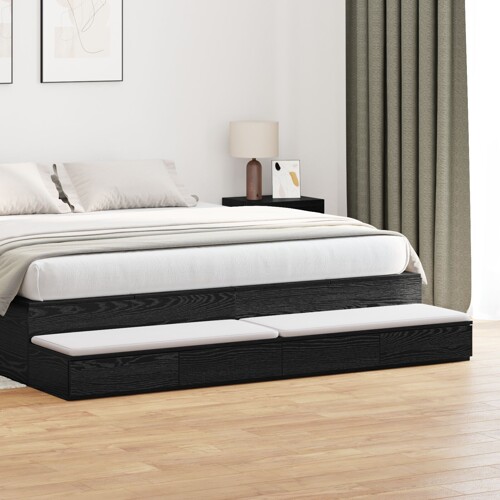 vidaXL Ladice za krevet crna 200x36,5x16,5 cm konstruirano drvo