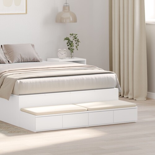 vidaXL Ladice za krevet Bijela 120x36,5x16,5 cm Izrađeno od iverice