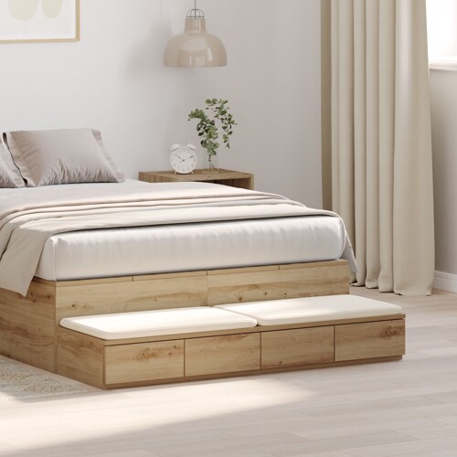 vidaXL Ladice za krevete Artisan Oak 120x36,5x16,5 cm Konstruirano drvo
