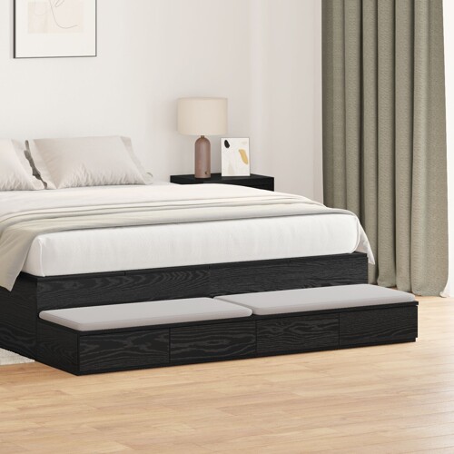 vidaXL Noćni ormarići Crni hrast Drvo 150 x 36.5 x 16.5 cm Noćni ormarić