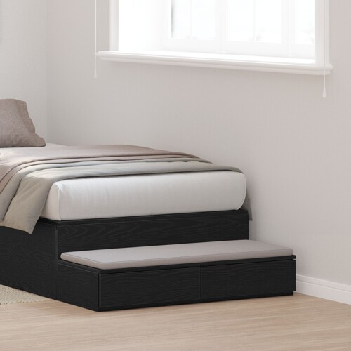 vidaXL Crne ladice za krevet 75x36,5x16,5 cm od inženjerskog drva