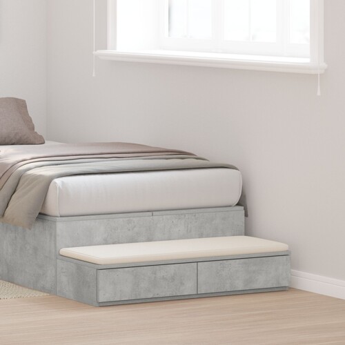 vidaXL Ladice za krevete Betonska siva 75x36,5x16,5 cm napravljene od drva