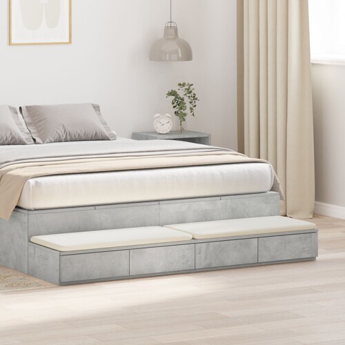 vidaXL Noćni ormarići Betonski sivi Konstruirano drvo 160 x 36.5 x 16.5 cm