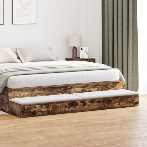 vidaXL Ladice za krevet, dimnjeno hrast, 180x36,5x16,5 cm, kompozitno drvo