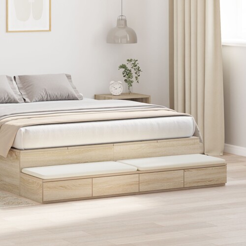 vidaXL ladice za krevet Sonoma hrast 135x36,5x16,5 cm - proizvedeno od drveni...