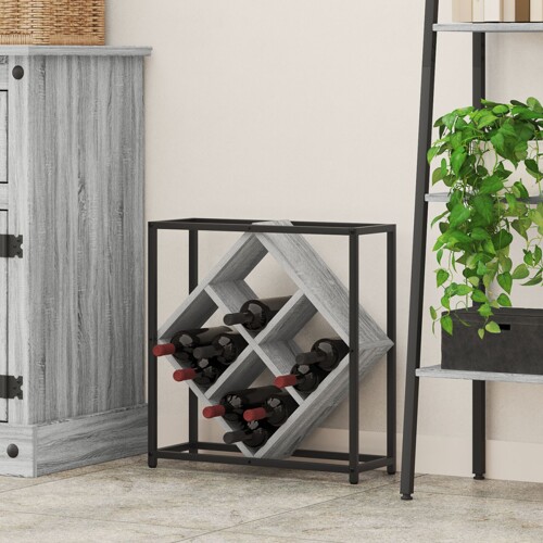 vidaXL Rack za vino Sivi Sonoma Iverica Mali Pravokutni Moderni