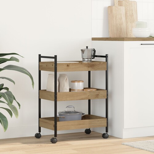 vidaXL Kuhinjski kolica Artisan Oak 50x30x70 cm Konstruirano drvo