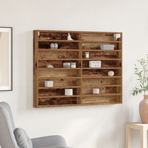 vidaXL Vitrina Kabinet Stari Drvo 100x8,5x75 cm Inženjersko Drvo
