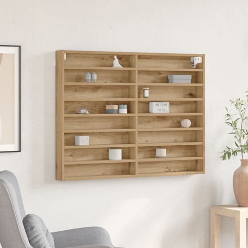 vidaXL Vitrine Kabinet Artisan Hrast 100x8,5x75 cm Umjetno drvo