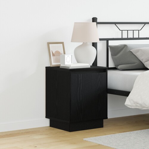 vidaXL Noćni ormar Crna bukva Konstruirano drvo 39 x 34.5 x 50 cm