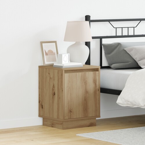 vidaXL Noćni ormarići Set od 2 Hrastovina Šperploča 39 x 34,5 x 50 cm