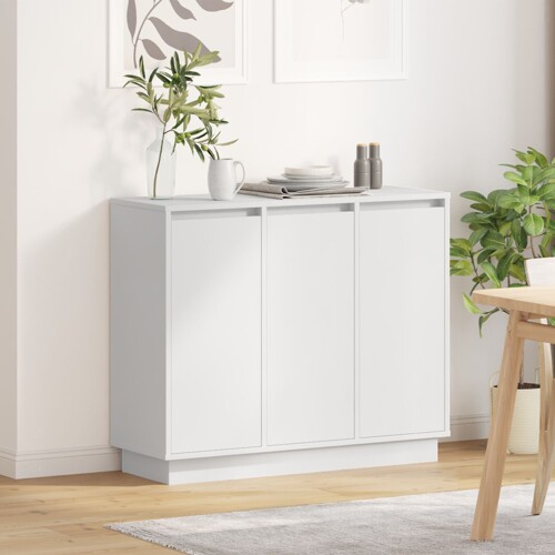 vidaXL Komoda s LED-om Bijela 90x32x75 cm Od drvene ploče
