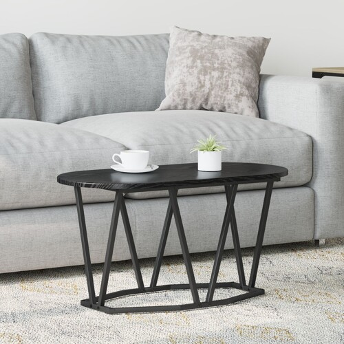 vidaXL Stolić za kavu Crni Hrast 80x40x40,5 cm Od drva i metala