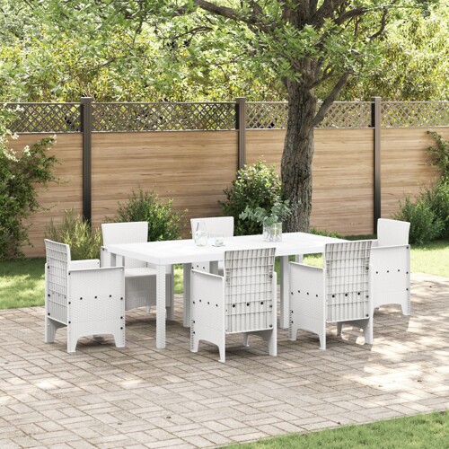vidaXL Vrtni Stol Bijeli 200x100x73 cm Poli Ratan