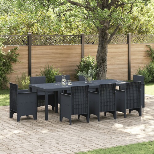 vidaXL Stolić za vrt Antracit 250x100x73 cm Polyratan