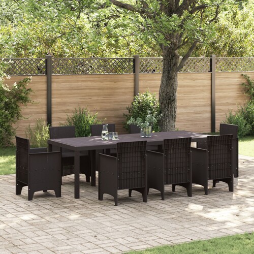 vidaXL Vrtni Stol Smeđa 250x100x73 cm Poli Ratan