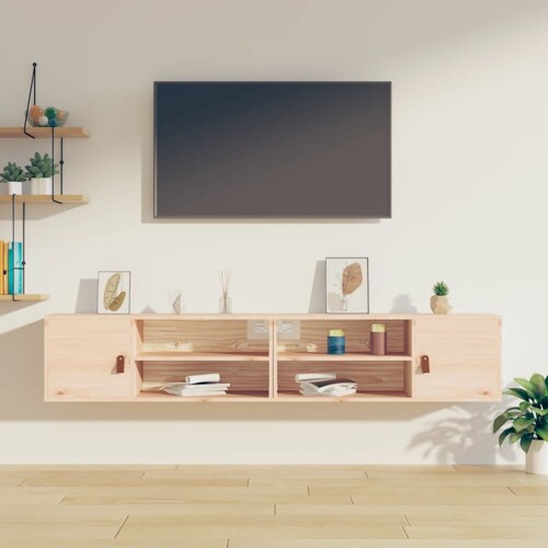 vidaXL Zidni ormarići 2 kom 80 x 30 x 30 cm od masivne borovine