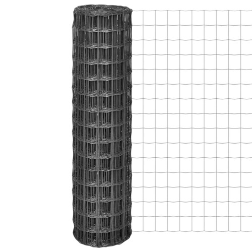 vidaXL Euro ograda 10 x 1,5 m čelična siva
