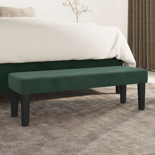 vidaXL Klupa tamnozeleni 100x30x30 cm baršunasti
