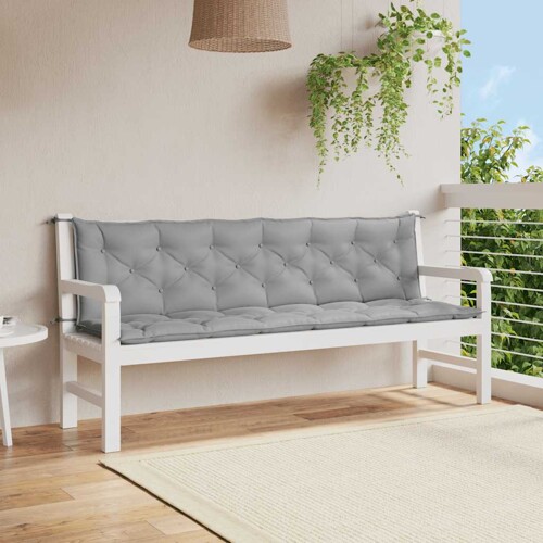 vidaXL Jastuk za vrtnu klupu sivi 200 x (50+50) x 7 cm tkanina Oxford