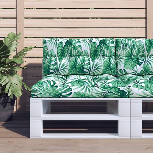 vidaXL Jastuk za palete s uzorkom lišća 70 x 40 x 12 cm od tkanine
