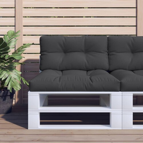 vidaXL Jastuk za palete crni 80 x 40 x 12 cm od tkanine
