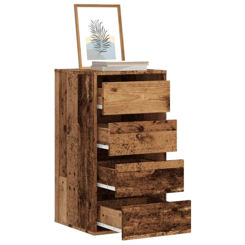 vidaXL Kutna komoda s ladicama boja staro drvo 40x41x76 cm drveni