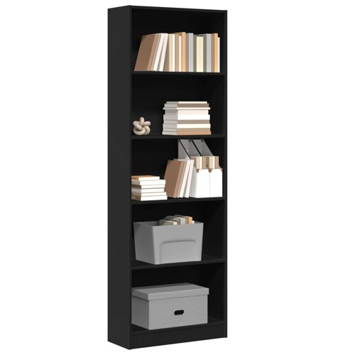 vidaXL Regal za knjige crni 60x24x176 cm od konstruiranog drva