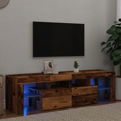 vidaXL TV ormarić LED boja drva 140 x 36,5 x 40 cm konstruirano drvo