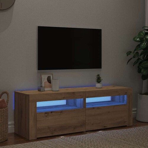 vidaXL TV ormarić LED boja hrasta 120x35x40 cm konstruirano drvo