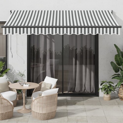 vidaXL Tenda na uvlačenje antracit-bijela 3,5x2,5 m tkanina i aluminij