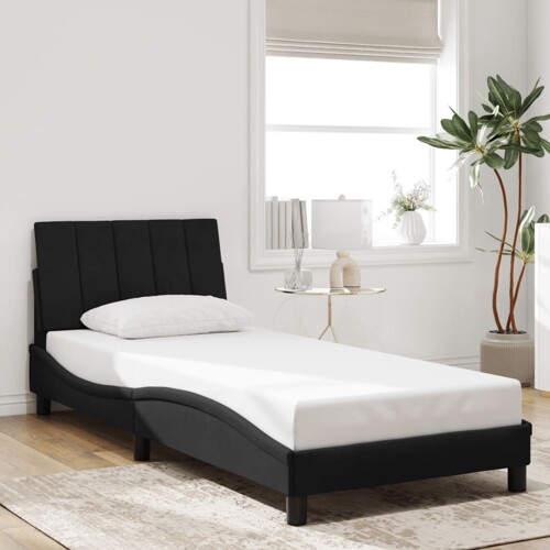 vidaXL Okvir za krevet s uzglavljem crni 80x200 cm baršunasti