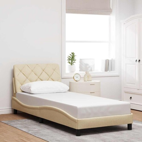 vidaXL Okvir za krevet bez madraca krem 90x190cm od tkanine
