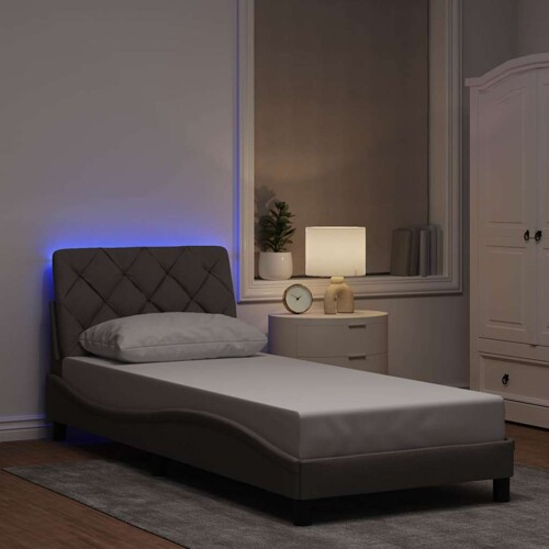 vidaXL Okvir kreveta s LED-om bez madraca 90x190cm tkanine