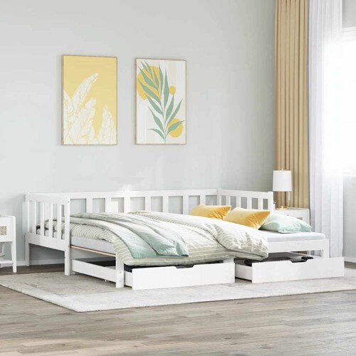 vidaXL Dnevni krevet na razvlačenje s ladicama bez madraca 90x200 cm