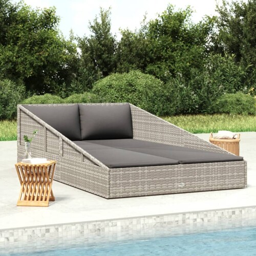 vidaXL Vrtni krevet sivi 110x200 cm od poliratana