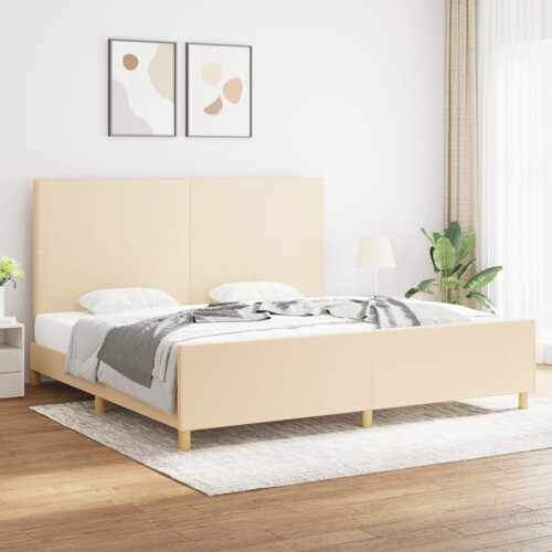 vidaXL Okvir za krevet bez madraca krem 200x200 cm od tkanine