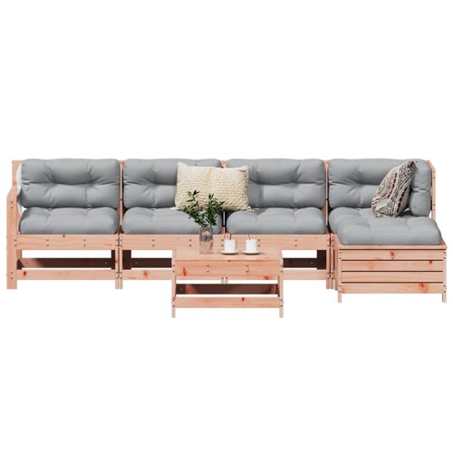 vidaXL 6-dijelni set vrtnih sofa od masivne duglazije i jelovine