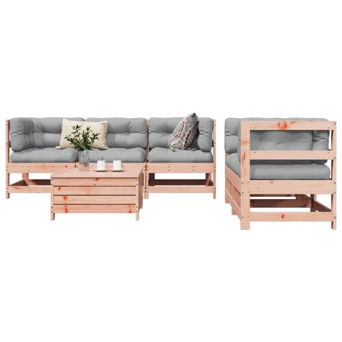 vidaXL 6-dijelni set vrtnih sofa od masivne duglazije i jelovine