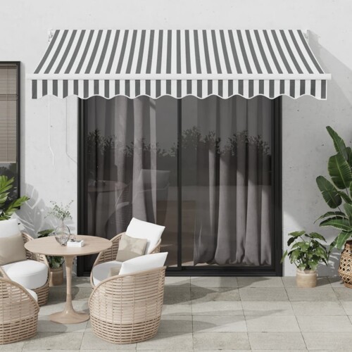 vidaXL Tenda na uvlačenje antracit i bijela 3x2,5 m tkanina i aluminij