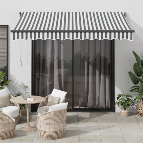 vidaXL Tenda na uvlačenje antracit i bijela 3x2,5 m tkanina i aluminij