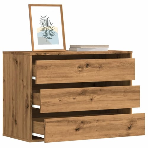 vidaXL Kutna komoda s ladicama boja artisian hrast 80x41x58 cm drveni